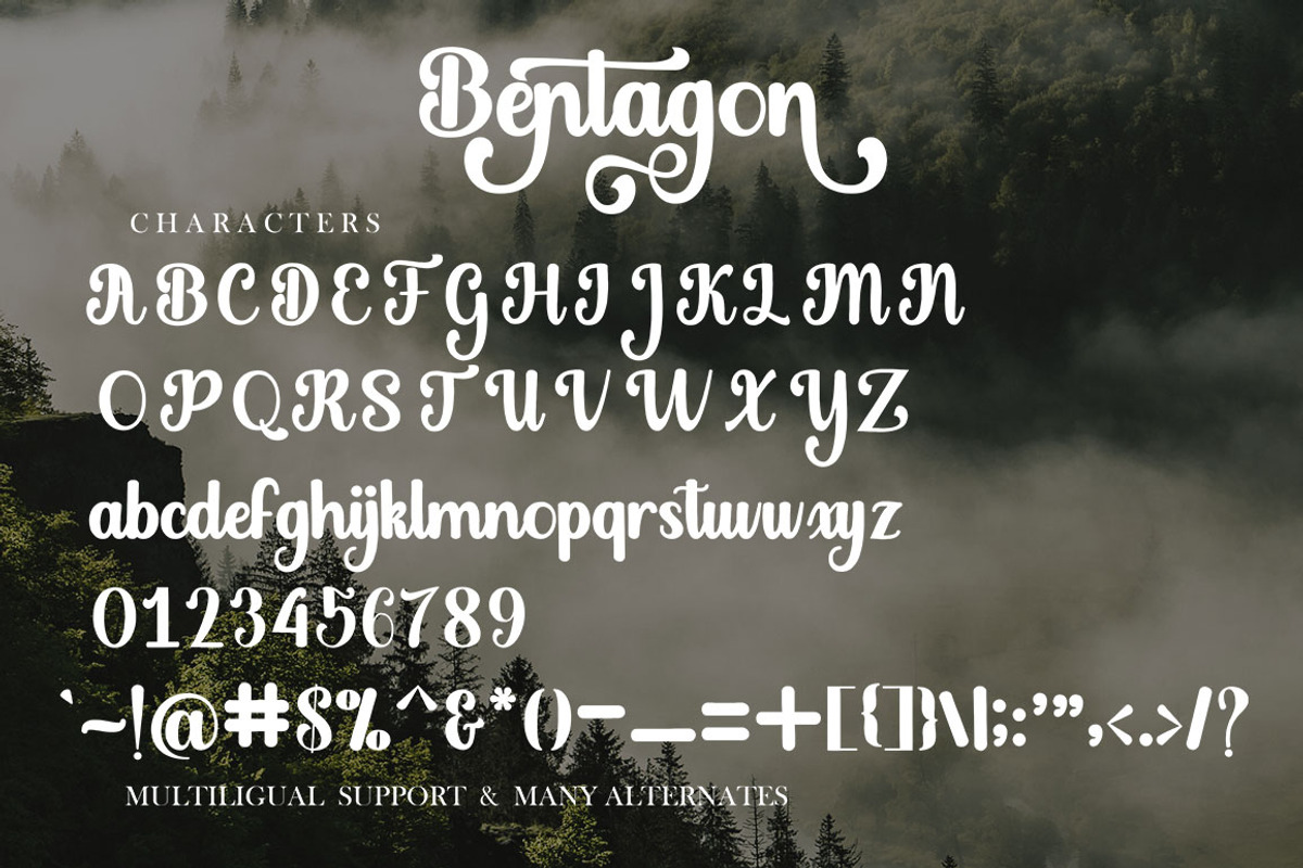 Bentagon Script, a Script Font by Mr.johncreative.co (Photo 7 of 8)