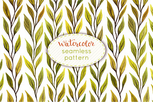 Watercolor pattern with branches