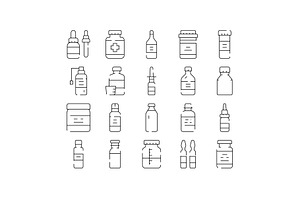 Medicine bottles and pharmacy, an Object Graphic by pikepicture