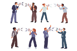 Men and women fight with each other, a Person Illustration by Vectorbuum