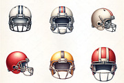 Football Helmet Clipart Bundle, an Illustration by CrexoraLab (Thumbnail 3 of 5)