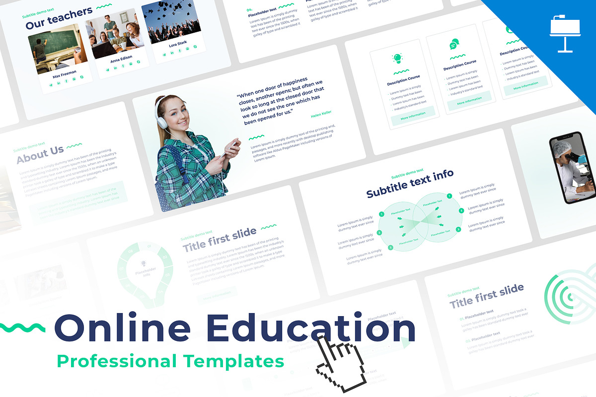 Online Education Keynote Template, a Presentation Template by HiSlide.io (Photo 1 of 7)