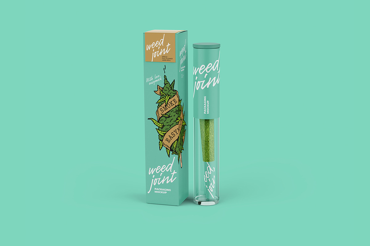 Weed Joint Pre-Roll Packaging Mockup, a Product Mockup by easymock 2 (Photo 7 of 10)