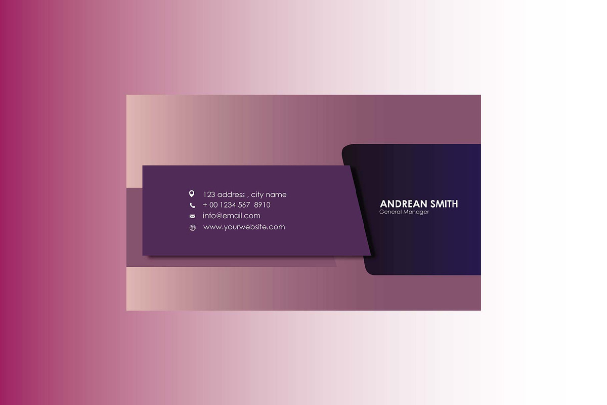 Business Card minimalist Purple, a Business Card Template by dulchaer29 (Photo 2 of 3)