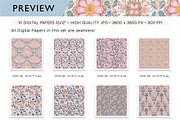 Pink & Blue Block Print Patterns, a Pattern Graphic by Maishop (Thumbnail 4 of 4)