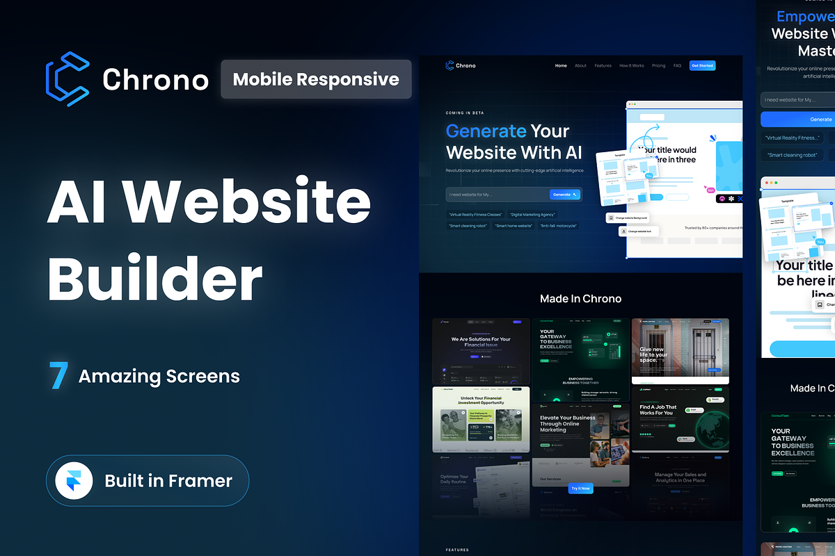 Chrono - Framer Template, a Landing Page Template by Agensip Design Agency (Photo 1 of 8)