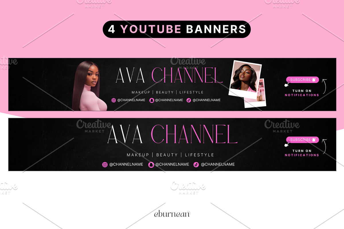 YouTube Branding Kit for Canva, a Social Media Template by Studio Eburnean (Photo 4 of 9)