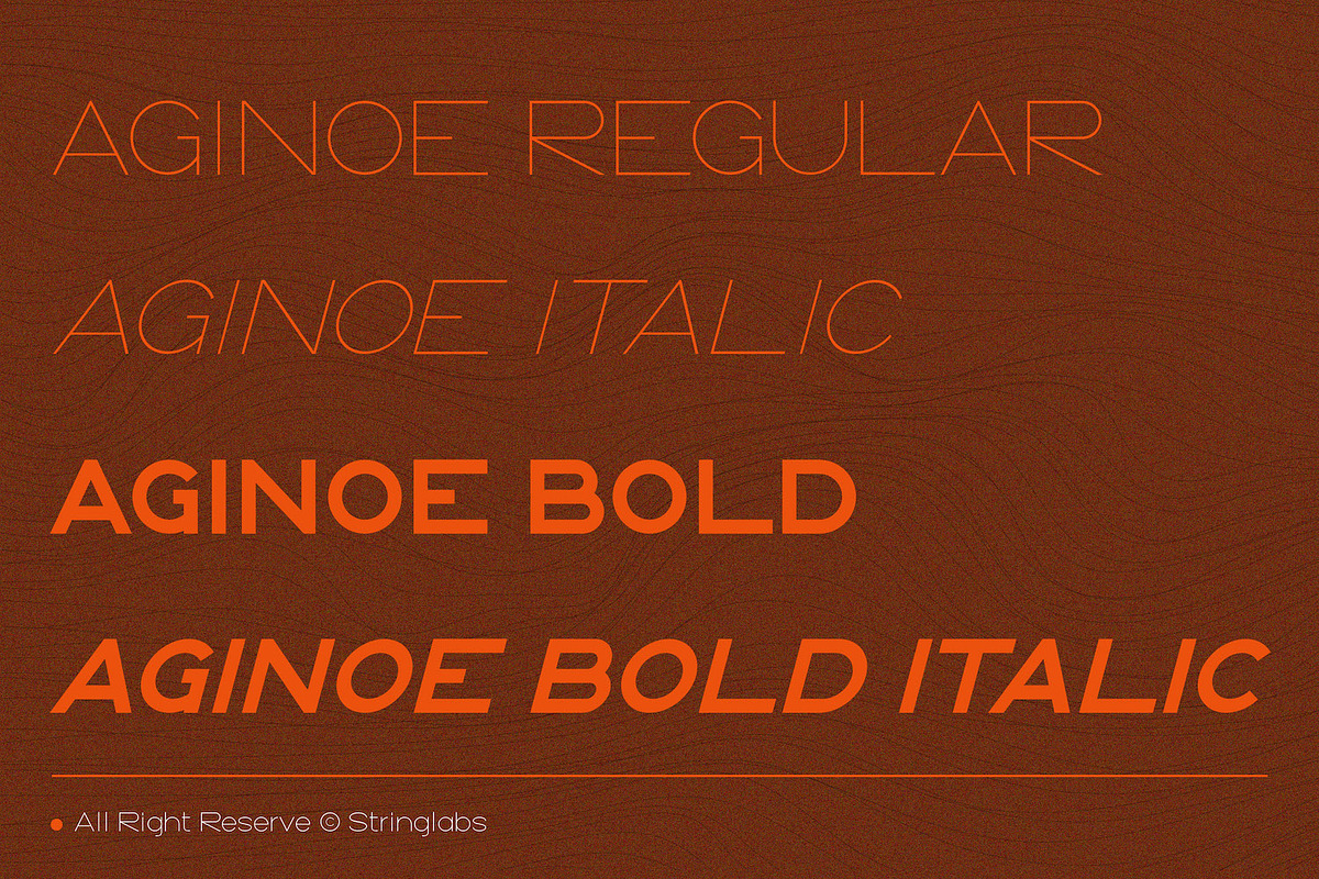 Aginoe - Modern Sans Serif Font, a Sans Serif Font by StringLabs (Photo 4 of 11)