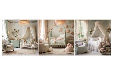 vintage shabby chic nursery interior, an Arts & Entertainment Photo by pikepicture