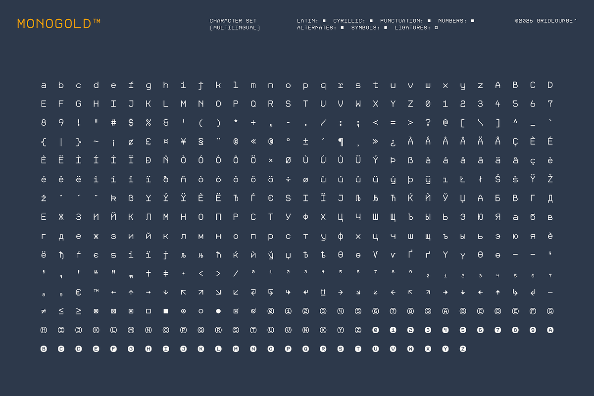 Monogold – Fibonacci Monospace, a Sans Serif Font by Gridlounge (Photo 7 of 13)