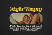 Night Empty - Italic Seventies Retro, a Sans Serif Font by Dharmas Foundry (Thumbnail 2 of 15)