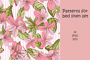 Bed linen seamless pattern set, a Decorative Illustration by Lytvynenko Anna (Thumbnail 3 of 5)