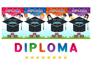 Certificate kids diploma, a Flyer Template by essense