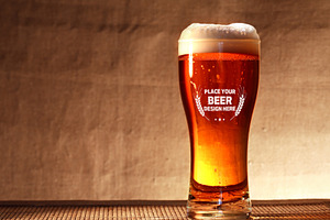 Beer Bottle/Glass Mock-up#24