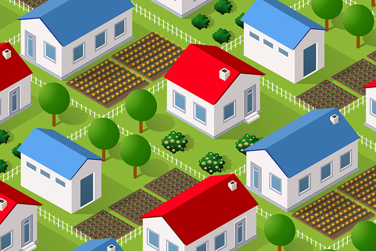 Rural isometric nature ecological, an Object Illustration by AlexZeL (Photo 1 of 3)
