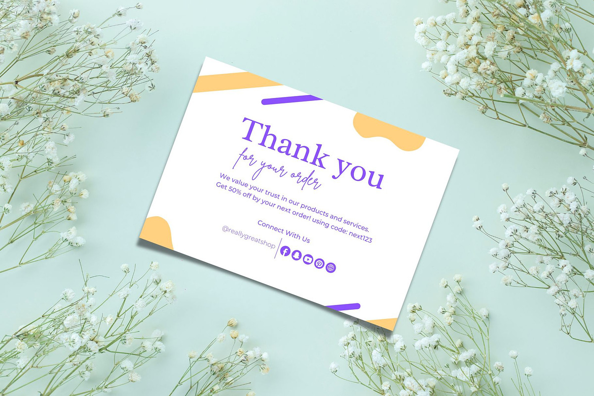Simple thank you card template canva, a Card Template by DesignArts (Photo 2 of 4)