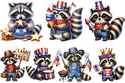Cartoonish Patriotic Raccoon Clipart, an Illustration by Pixels.Craft (Thumbnail 7 of 10)