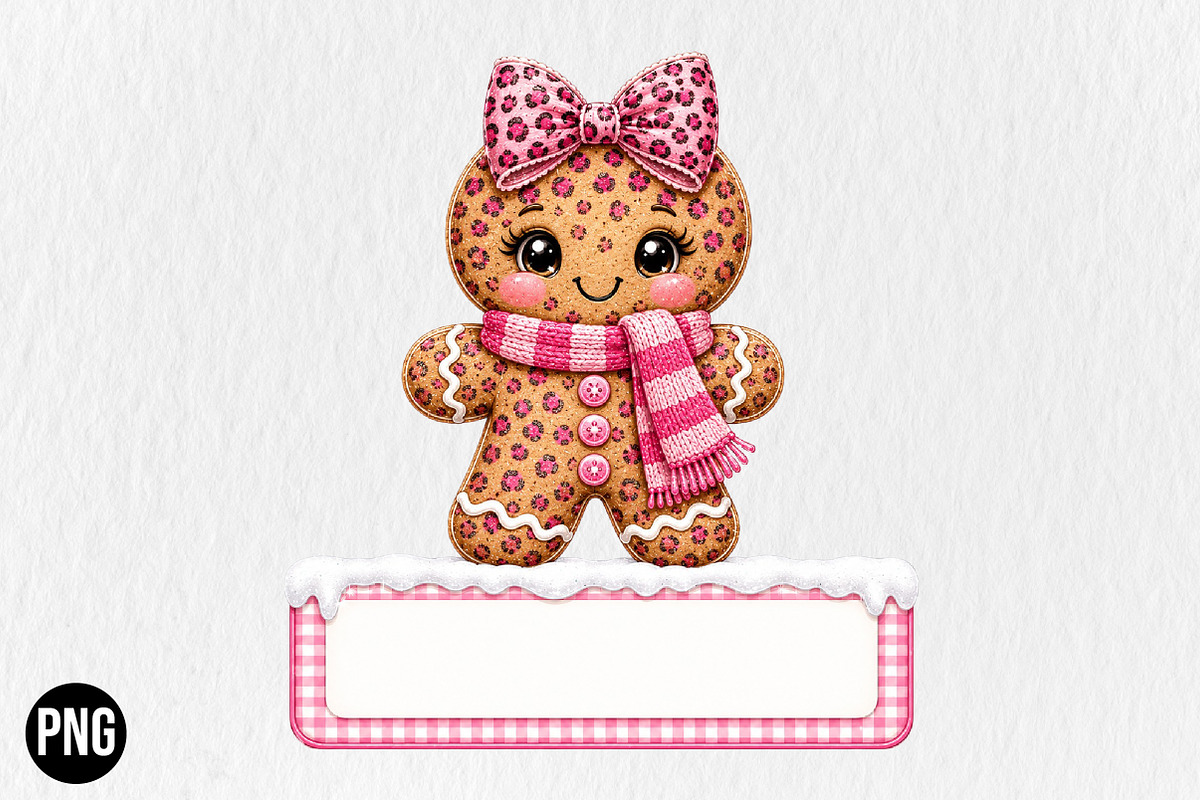 Gingerbread Girl Christmas Custom, a Seasonal Illustration by CraftArtStudio (Photo 1 of 4)