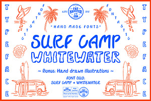 Surf Camp & Whitewater fonts + bonus, a Handwritten Font by Fat Hamster