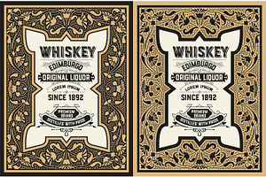Whiskey label design, a Decorative Illustration by OneVectorStock