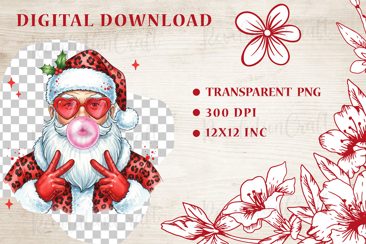 Christmas Santa Blowing Bubble Png, an Illustration by OK Design (Photo 4 of 4)