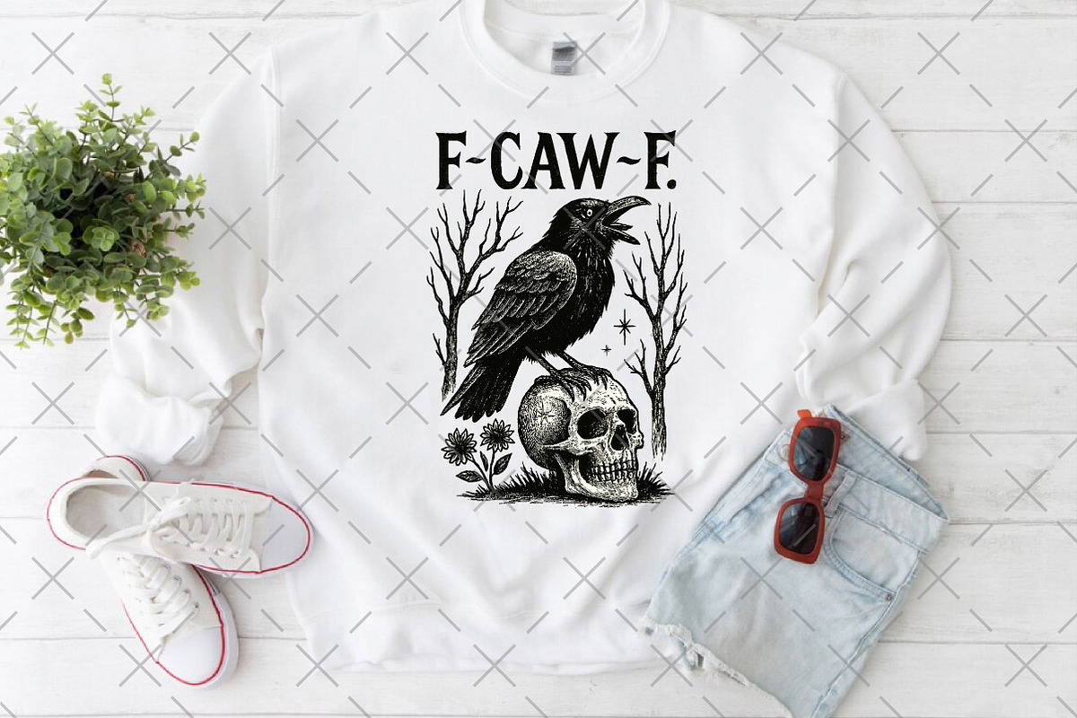 F-Caw-F PNG, Funny Raven Design, an Illustration by Craft Nest (Photo 4 of 5)