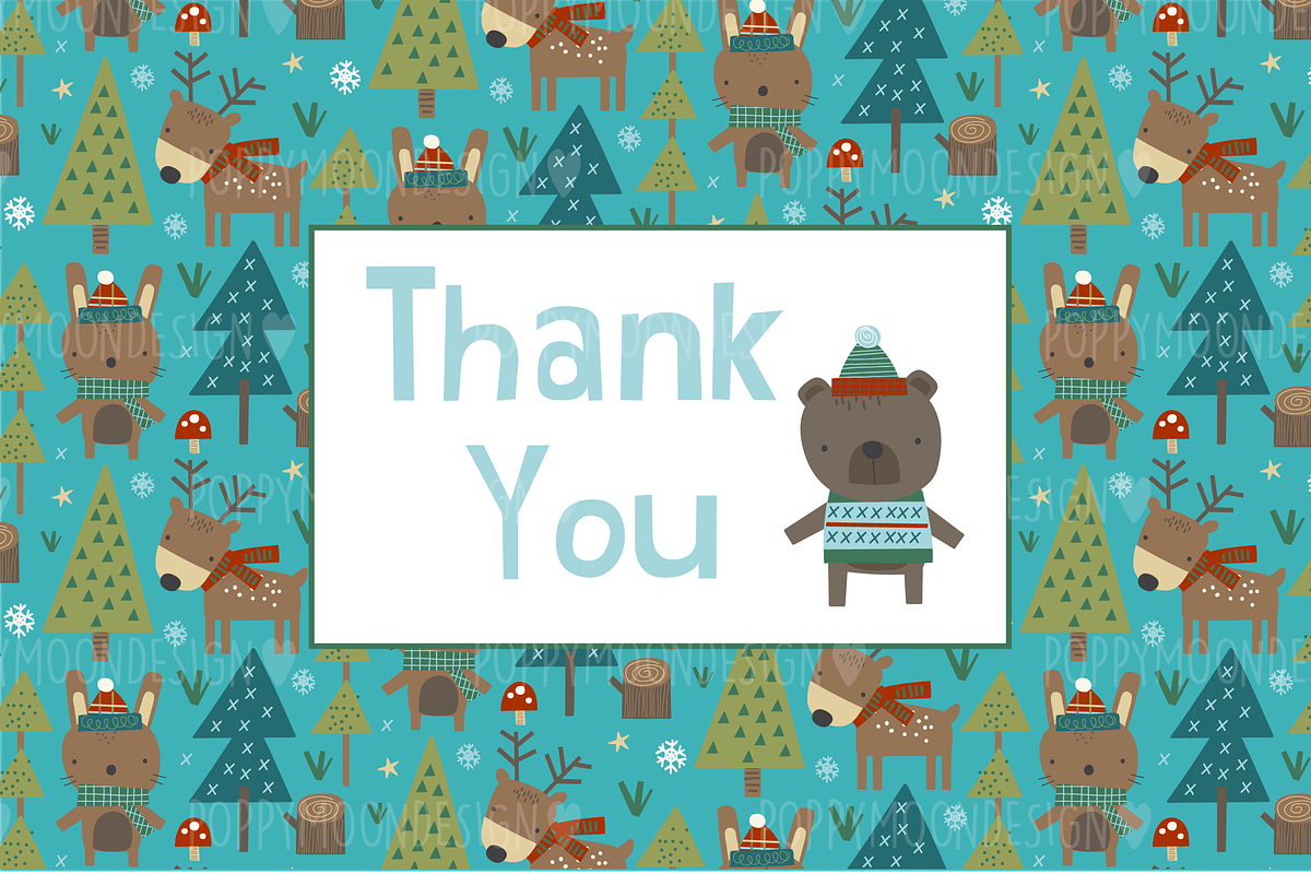 Winter Woods paper set, a Pattern Graphic by Poppymoondesign (Photo 3 of 3)