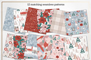 Boho Christmas clipart & pattern set, an Illustration by Gaynor Carradice Designs (Thumbnail 3 of 3)