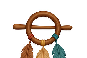 Dreamcatcher with colorful feathers,, an Illustration by Dvoevnore photos