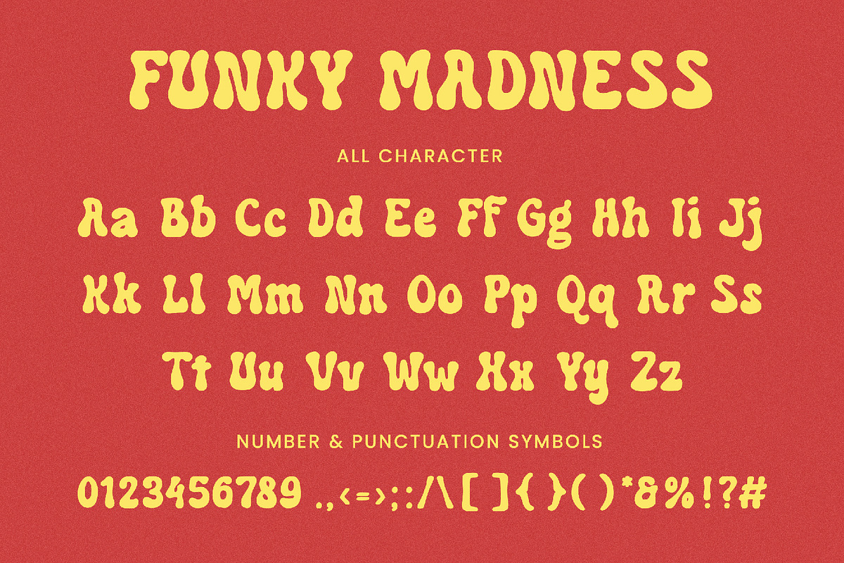 Funky Madness - Retro Font, a Script Font by AQR Studio (Photo 9 of 9)