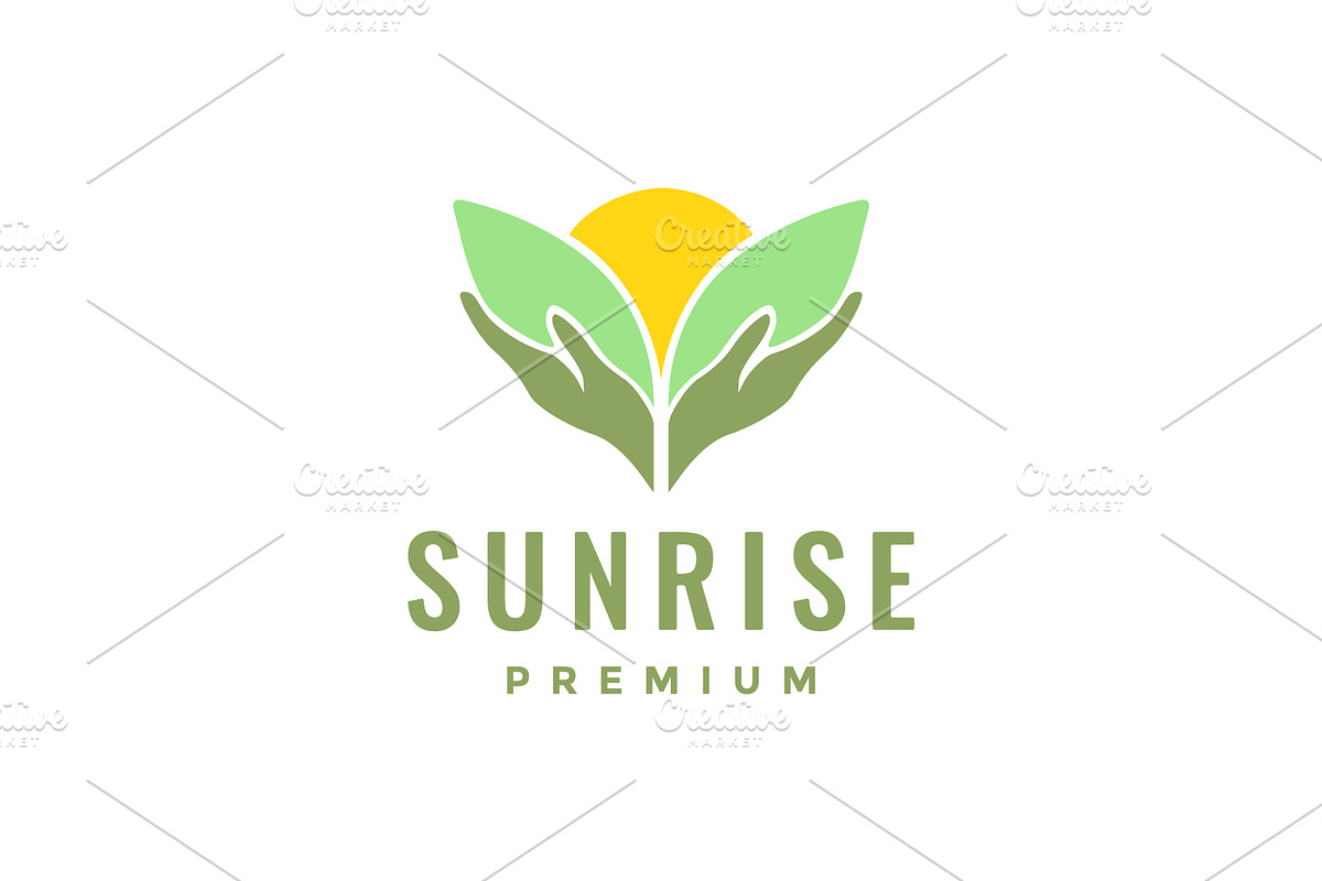 cupped hands leaves nature logo, a Branding & Logo Template by devastd