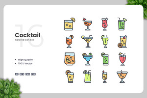 Cocktail Colored Icons, an Icon by Upnowgraphic