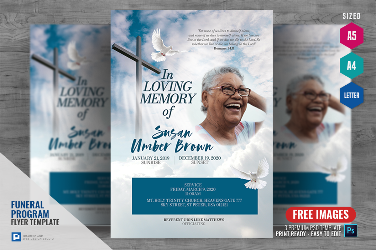 Funeral and Internment Program Flyer, a Flyer Template by PSDPixel (Photo 1 of 5)