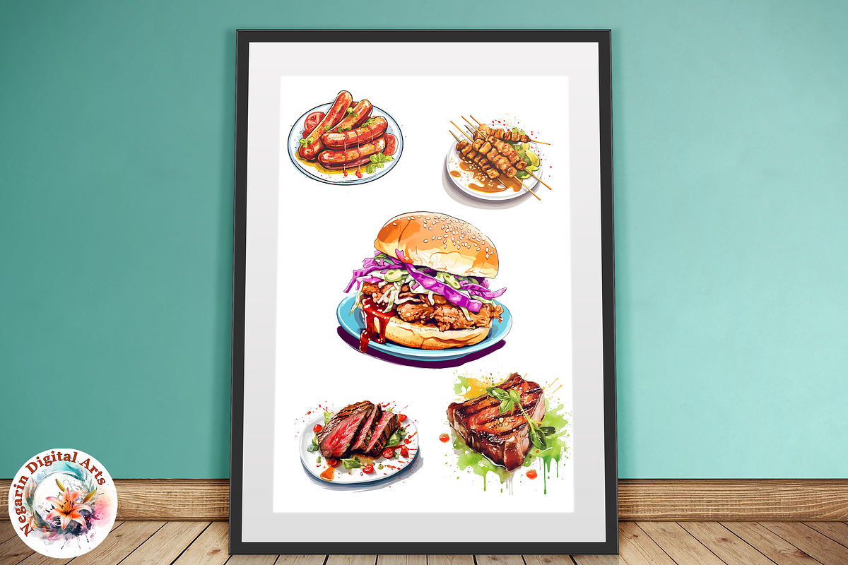 Watercolor Kebab and Grills Food, an Object Graphic by Negarin Digital Art (Photo 7 of 9)