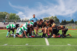 Rugby Players in Scrum, a Sports & Recreation Photo by Cordial Punch Press