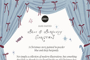 Hand-Painted Blue Burgundy Christmas, an Object Graphic by Lana Elanor (Thumbnail 3 of 24)