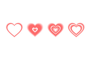 Y2k aura heart collection with, an Illustration by YuliiaOsadcha