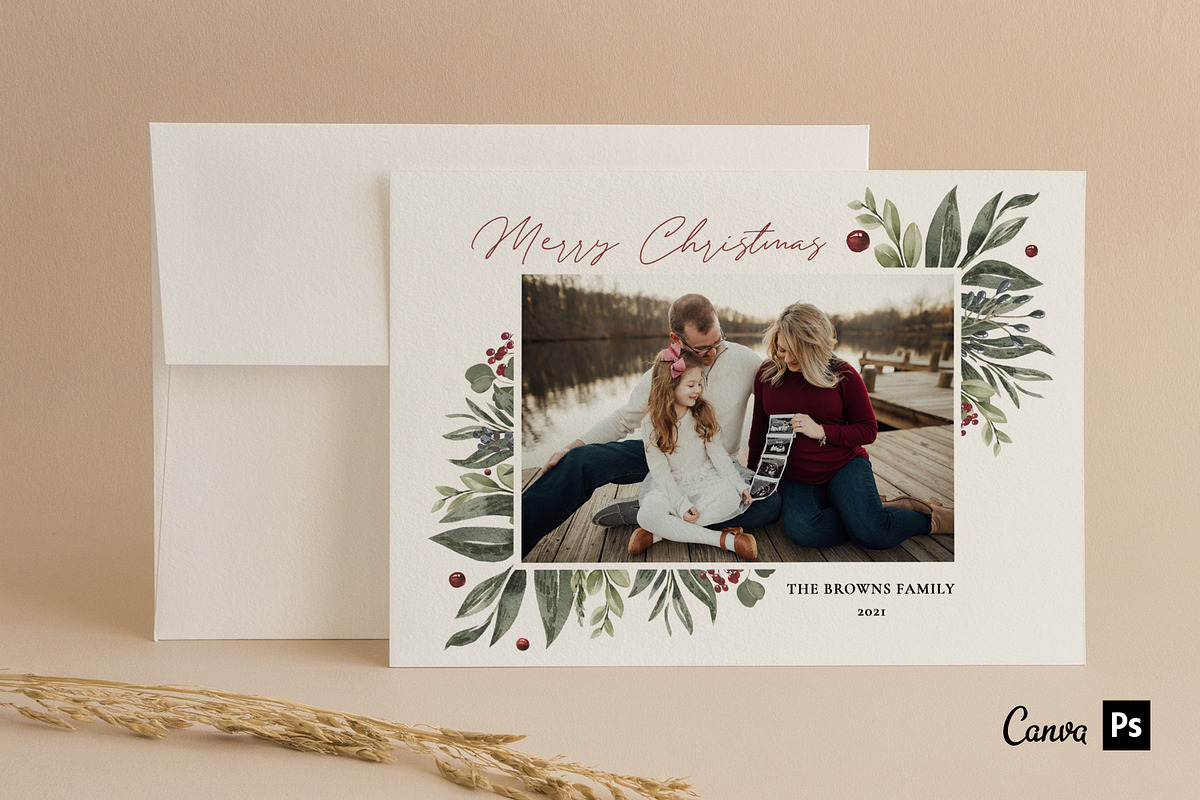 Christmas Card Template CD342, a Card Template by Salsal Design (Photo 4 of 6)