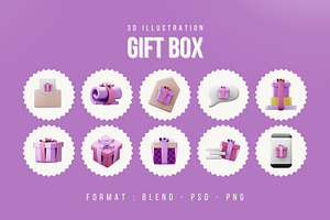 Gift Box 3D Icon Pack