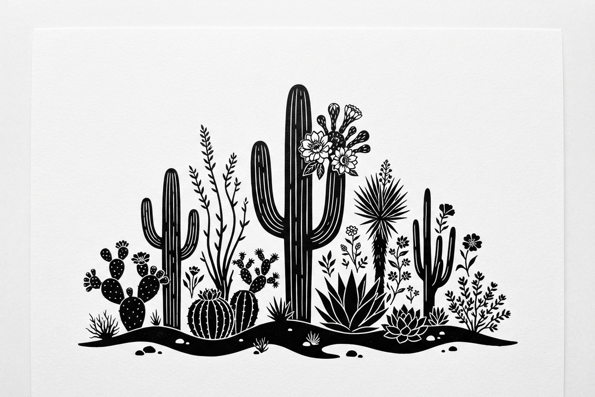60 Desert Cactus Floral Silhouette, a Seasonal Illustration by Amazin_art (Photo 14 of 35)