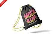 Drawstring Bag Isometric View PSD, a Product Mockup by Bruno's Shop (Thumbnail 1 of 3)