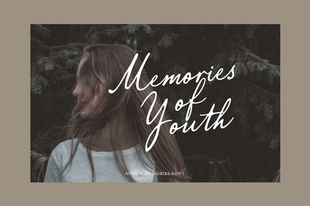 Aviola Memories - Romantic Script, a Script Font by Letterhend Studio (Photo 9 of 9)