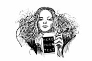 Girl with camera, a Decorative Illustration by A.Lila (Thumbnail 3 of 3)