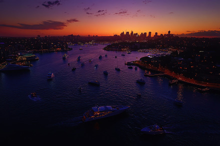 Stunning aerial view of sunset over, a Photo by Iftikhar Alam