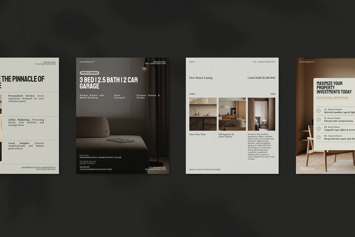 Modern Real Estate Instagram Kit, a Social Media Template by The Aesthetic Studio (Photo 2 of 10)