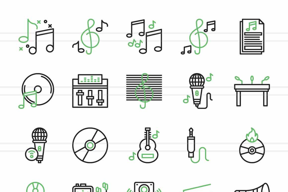 Music Green & Black Icons, an Icon by IconBunny (Photo 2 of 2)