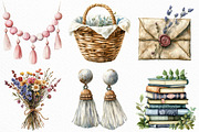 Watercolor Boho Elements Clipart, an Illustration by Craft Nest (Thumbnail 5 of 6)
