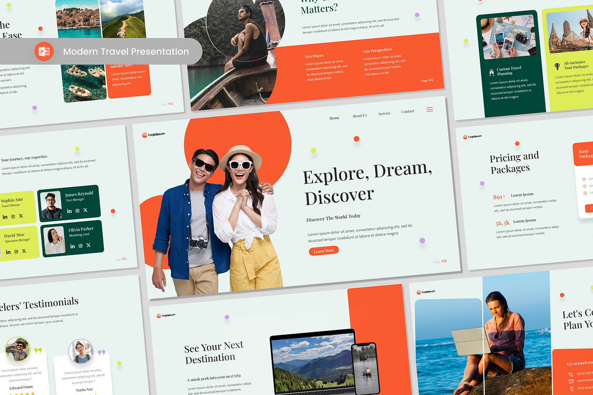Modern Travel Presentation PPT, a Presentation Template by Antstheme (Photo 1 of 2)