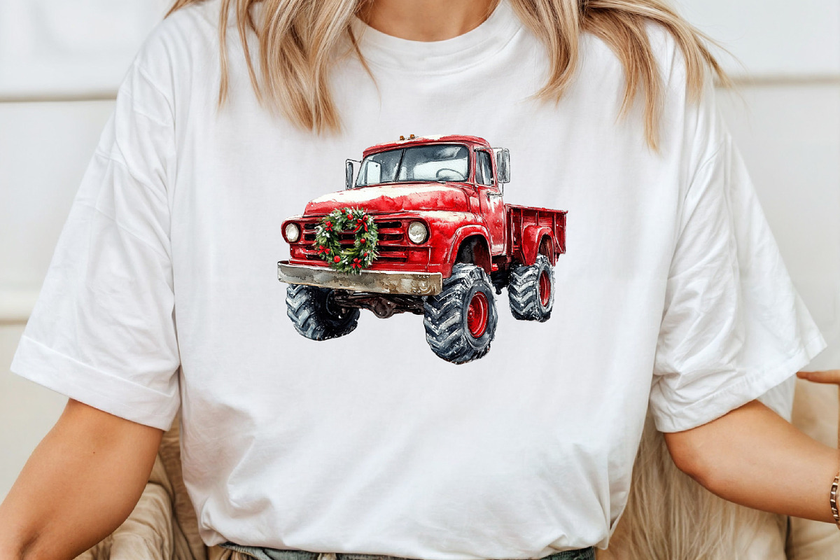 Christmas Monster Truck Sublimation, an Illustration by Pixels.Craft (Photo 4 of 6)