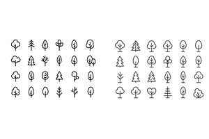 Collection of minimalist tree icons, an Object Illustration by ZinetroN